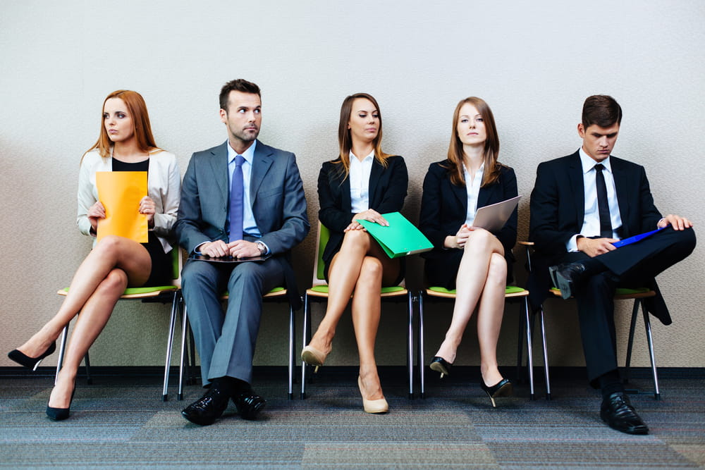 candidates waiting for interview with standout resumes